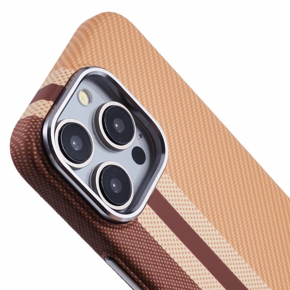 Чохол для iPhone 13 Pro Max, Carbon Fiber MagSafe, жовтий