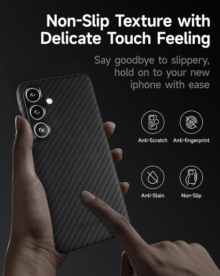 Чехол для Samsung Galaxy S24, ERBORD Full Kevlar, для MagSafe, чёрный