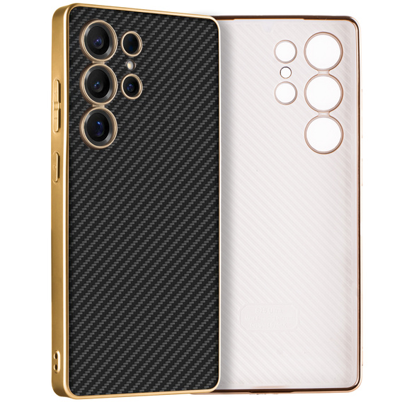 Чoхол до Samsung Galaxy S25 Ultra, GKK Leather, carbon чорний