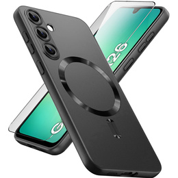 Чохол для Samsung Galaxy A26, ColorMag, для MagSafe, чорний + загартоване скло 9H