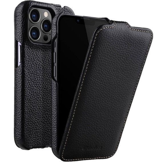 Чохол MELKCO для iPhone 13 Pro, шкіряний, фліп, чорний