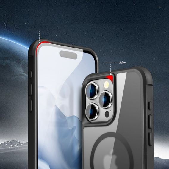 Магнитный чехол Magsafe для iPhone 15 Pro, черный