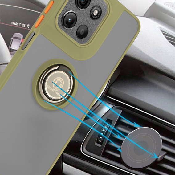 Чохол для Motorola Moto G15 / Motorola Moto G15 Power, Frosted Ring, зелений
