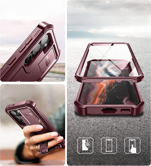 Броньований чохол для Samsung Galaxy S23, Dexnor Full Body (Two Frames), червоний