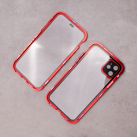 Чехол для iPhone 11, Magnetic Dual Glass, красный