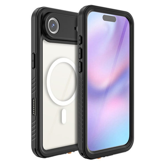 Чохол Redpepper для iPhone Air, водонепроникний, IP68, для MagSafe, прозорий з чорними боками