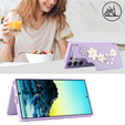 Чехол для Samsung Galaxy S24 Ultra, Leather Flower Card Slot, фиолетовый
