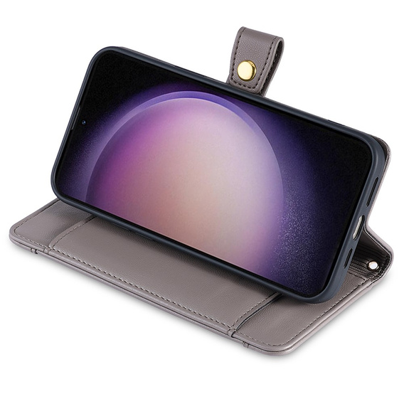 Откидной чехол для Samsung Galaxy A25 5G, Wallet Zipper Pocket, серый