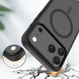 Матовий чохол для iPhone 17 Pro Max, для MagSafe, напівпрозорий чорний