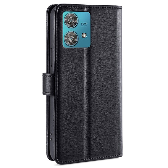 Откидной чехол для Motorola Edge 40 Neo, Wallet Zipper Pocket, чёрный