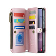 Чехол CASEME для Samsung Galaxy S24 FE, RFID Leather Wallet, с плечевым ремнем, розовый