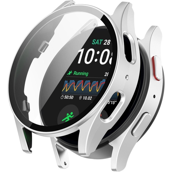 Чохол з інтегрованим склом для Samsung Galaxy Watch6 44 мм, сріблястий