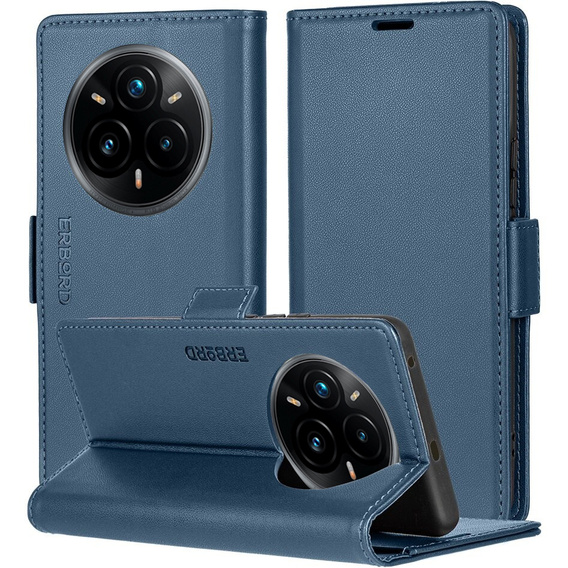 Чохол для Realme 14 Pro+ 5G, ERBORD Glossy Litchi, гаманець з клапаном, м'яти