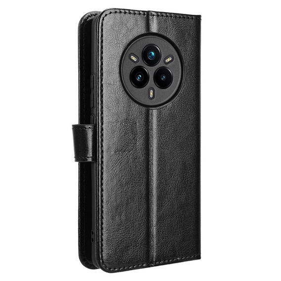 Откидной чехол для Realme 14 Pro+ 5G, Crazy Horse Wallet, чёрный