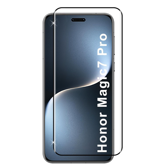 3D загартоване скло для Honor Magic 7 Pro, чорна рамка
