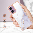 Захисний чохол для Motorola Moto G24 / G24 Power / G04, Marble Slim Case, білий