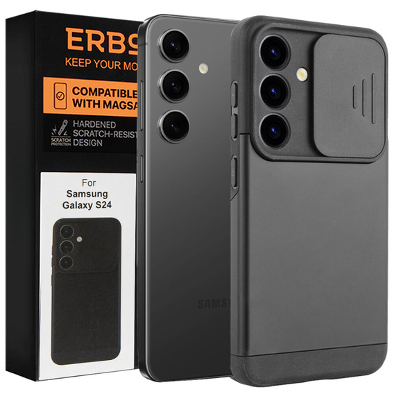 Чoхол до Samsung Galaxy S24, ERBORD CamProtect Slide Camera, чорний