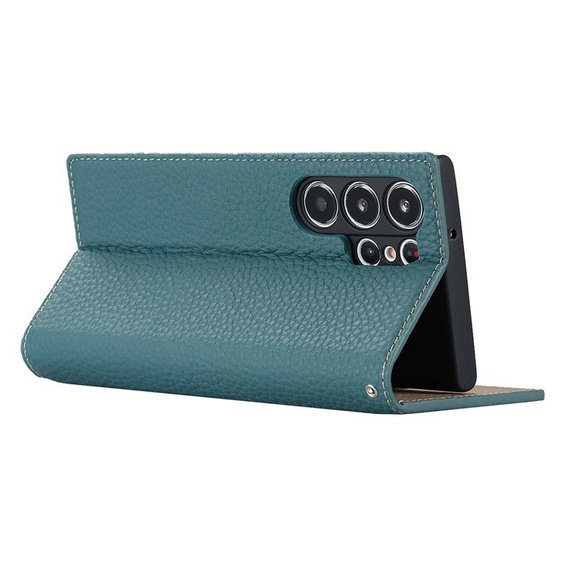Кожаный чехол для Samsung Galaxy S23 Ultra, ERBORD Grain Leather, синий