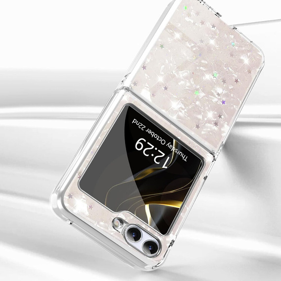 Чехол для Samsung Galaxy Z Flip 5 5G, Блеск, белый