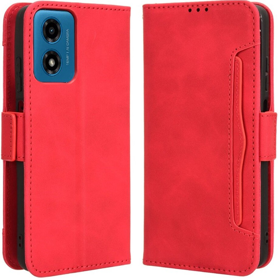 Футляр з клапаном для Motorola Moto E14, Card Slot, червоний