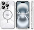 Чохол для iPhone 16 Pro, ERBORD Glitter MagSafe, прозорий + Скло для екрану