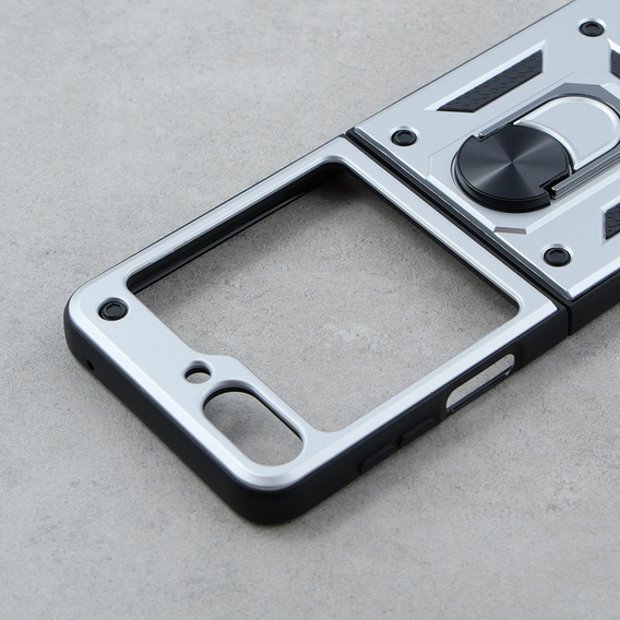 Бронированный Чехол до Samsung Galaxy Z Flip5 5G, Nox Case Ring, серебряный