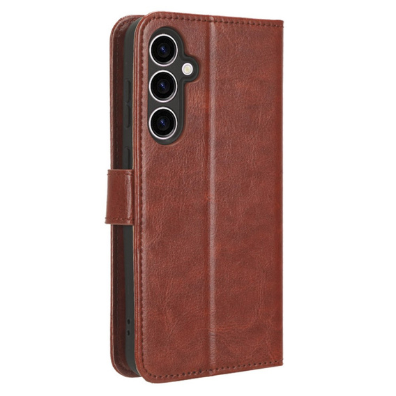 Футляр з клапаном для Samsung Galaxy S23 FE, Crazy Horse Wallet, коричневий