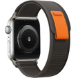 Нейлоновый ремешок до Apple Watch 1/2/3/4/5/6/7/8/SE/ULTRA 42/44/45/49mm, Grey / Orange