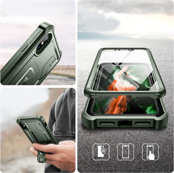 Броньований чохол для iPhone XR, Dexnor Full Body, зелений