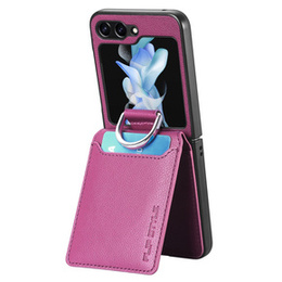 Чехол для Samsung Galaxy Z Flip7 FE / Z Flip6, Card Slot Ring Case, фиолетовый