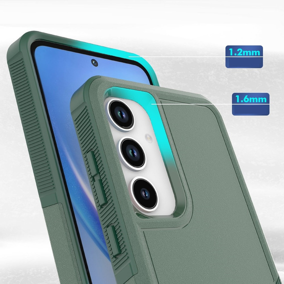 Бронированный чехол для Samsung Galaxy A55 5G, Dual Shockproof, тёмно-зелёный