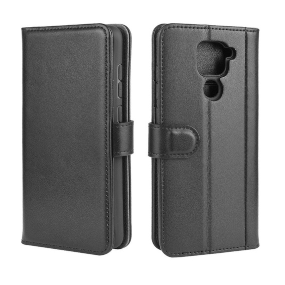 Чoхол Wallet до Xiaomi Redmi Note 9, Genuine Leather, Black