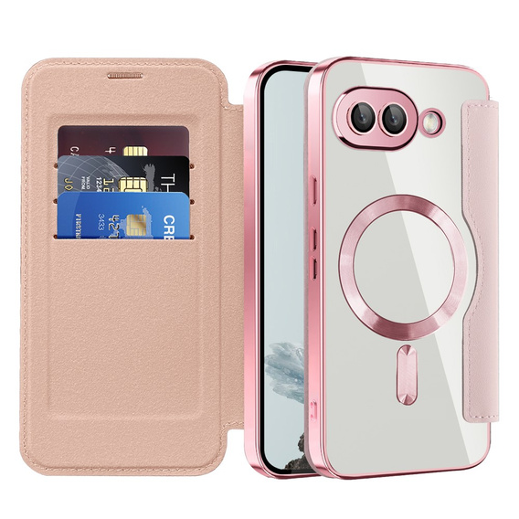 Чохол-книжка для Google Pixel 9A, RFID Wallet MagSafe CamShield, рожевий