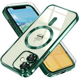 Чохол для iPhone 11, Electro MagSafe, зелений + Скло на екран
