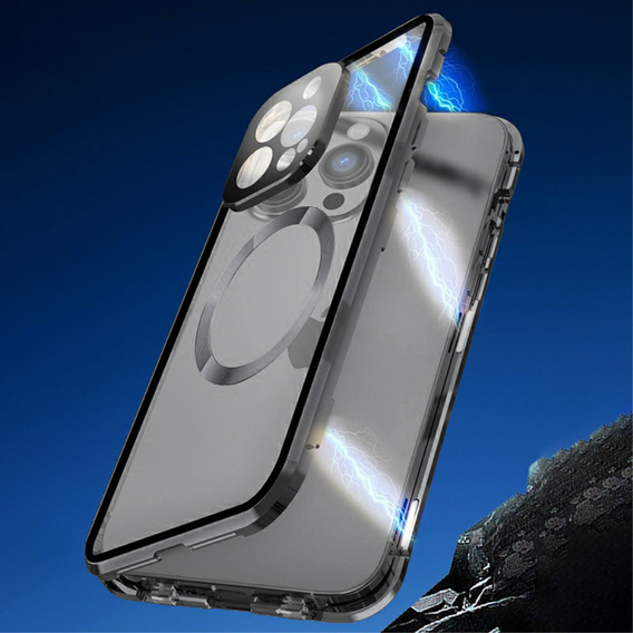 Магнітний чохол Dual Glass MagSafe для iPhone 15 Pro Max, чорний