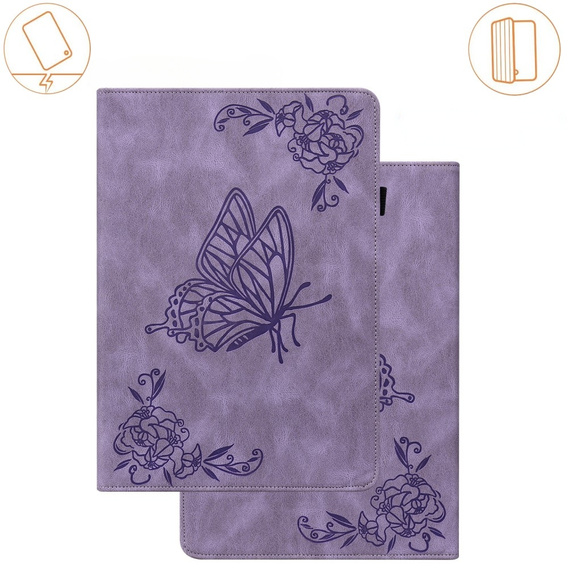 Чехол для Lenovo Tab M9, Butterfly, фиолетовый