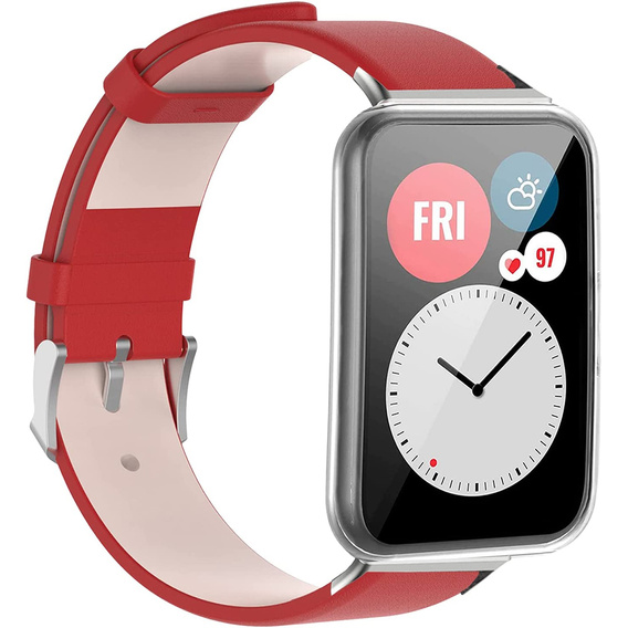 Ремінець Genuine Leather для Huawei Watch Fit 2, Red