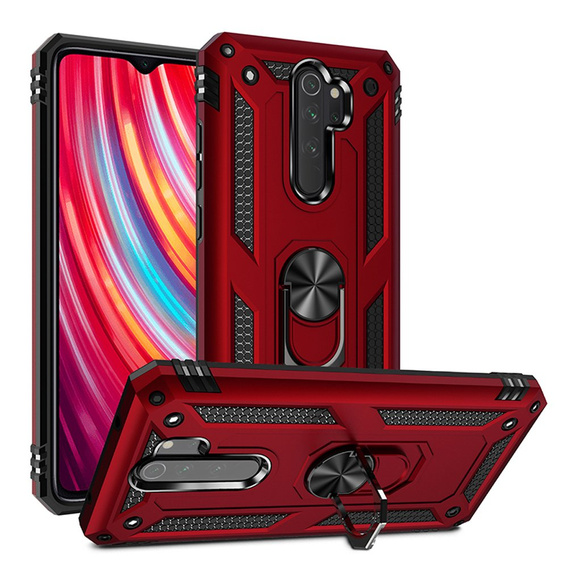 Бронированный Чехол до Xiaomi Redmi Note 8 Pro, Nox Case Ring, красный