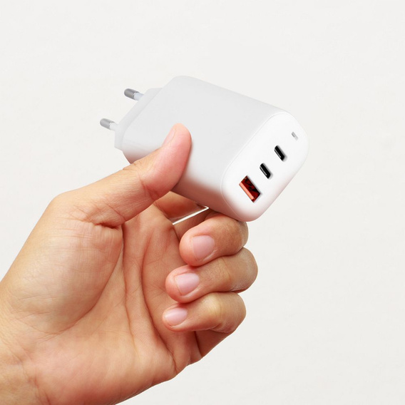 Зарядное устройство Forcell 65W GaN 2x USB C 1x USB A , White
