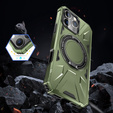 Чехол для iPhone 16 Pro Max, бронированный с подставкой и ручкой-планшетом, зелёный
