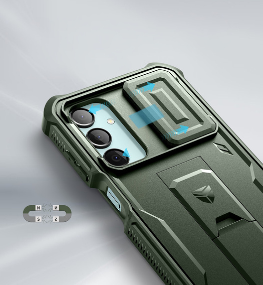 Бронированный чехол для Samsung Galaxy A16, Dexnor Full Body (Two Frames), зелёный