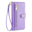 Откидной чехол для iPhone 14 Pro, Wallet Zipper Pocket, фиолетовый
