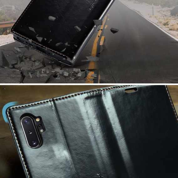 Флип-кейс CASEME для Samsung Galaxy Note 10 Plus, Waxy Textured, чёрный