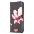 Откидной чехол для Xiaomi Redmi Note 13 Pro 5G, Wallet, Lotus чёрный