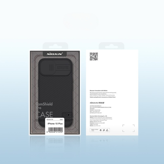 бронированный чехол Nillkin для iPhone 15 Plus, CamShield Pro, чёрный
