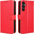Откидной чехол для Samsung Galaxy M55 5G, Crazy Horse Wallet, красный