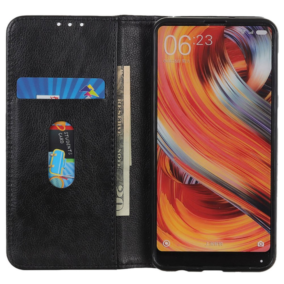 Чехол до Sony Xperia 5 V, Wallet Litchi Leather, чёрный