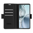 Чохол для Realme 14 Pro+ 5G, ERBORD Glossy Litchi, гаманець з клапаном, чорний