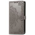 Откидной чехол для Motorola Edge 50 Pro, Mandala, серый