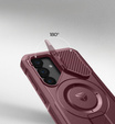 Бронированный чехол для Samsung Galaxy S25, Dexnor CamProtect MagSafe, красный (Две рамки)